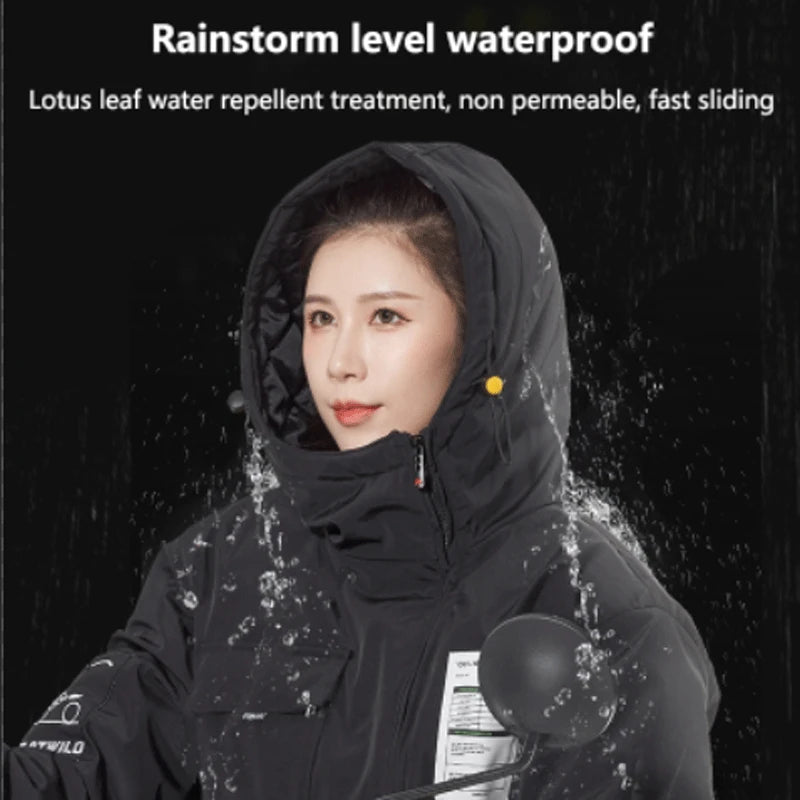 Motorcycle Riding Suit Windproof Plus Velvet Thickened Double-sided Waterproof Snowmobile Jacket Winter Warm Suit for Men Women