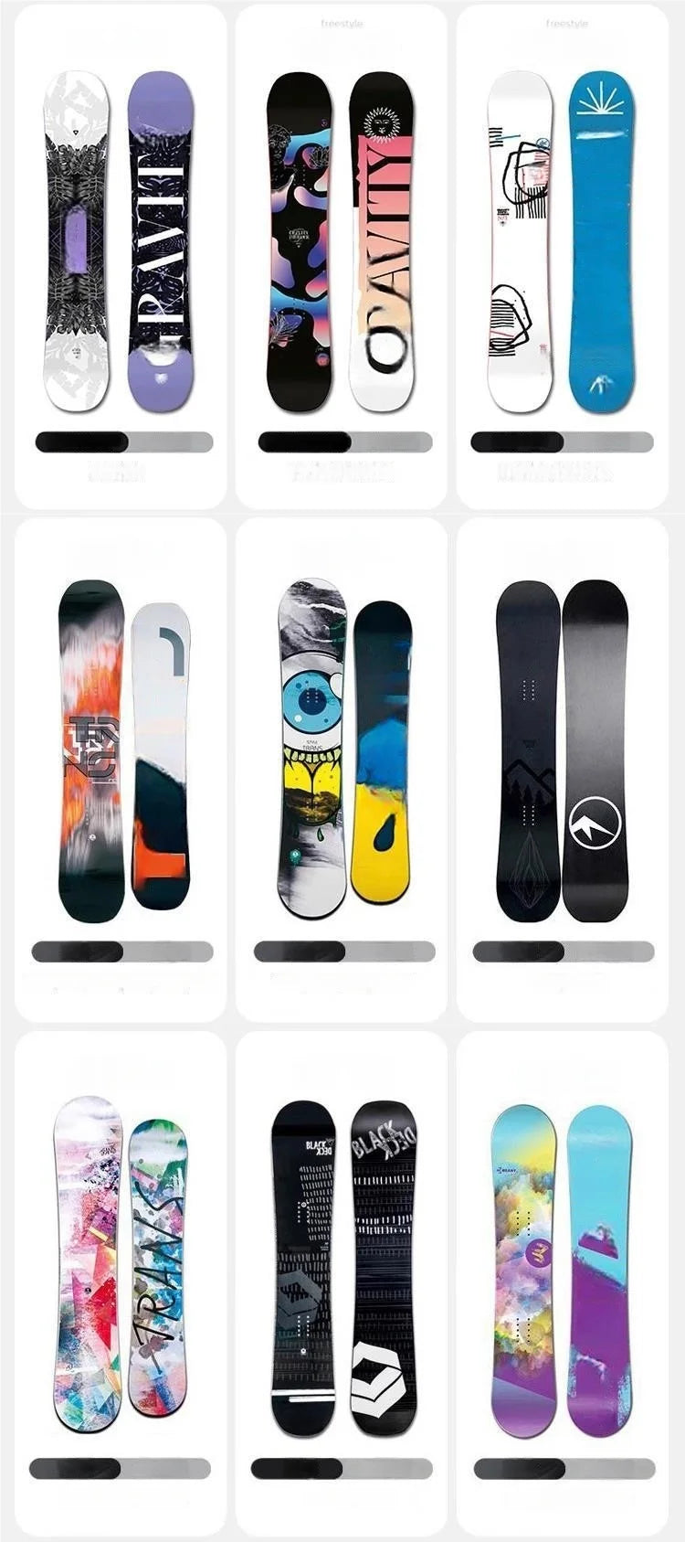Premium Wood Core Snowboards - Customizable All-Mountain  Boards For Adults & Youth Profile Two-Piece Wear Carbon