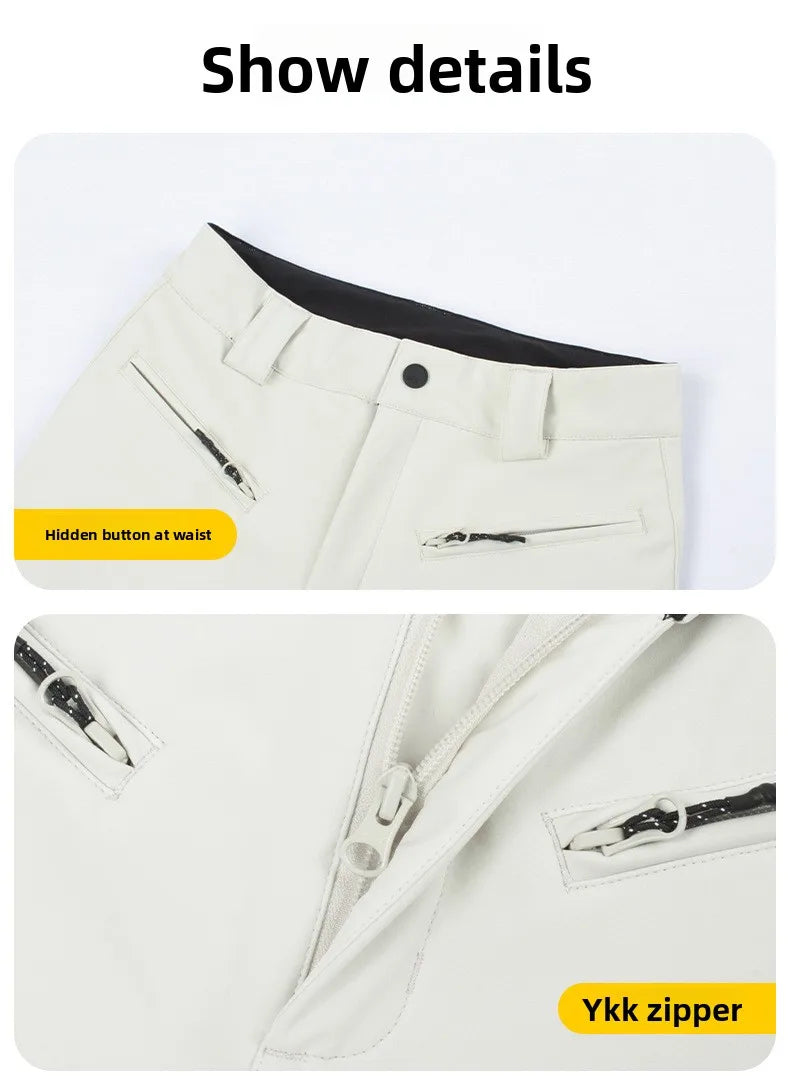 Winter ski pants women double board winter outdoor warm windproof waterproof elastic snow pants women