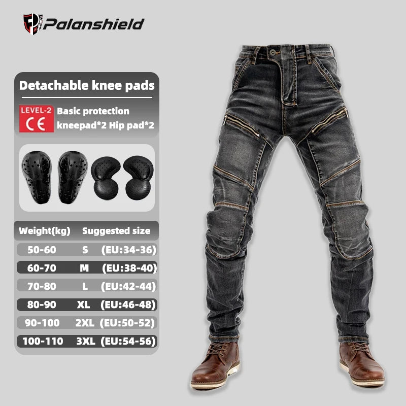 Men Moto Jeans Motorcycle Pants Protective Gear Touring Motorbike Trousers Motocross Pants CE Protective Gear Stretch Jeans