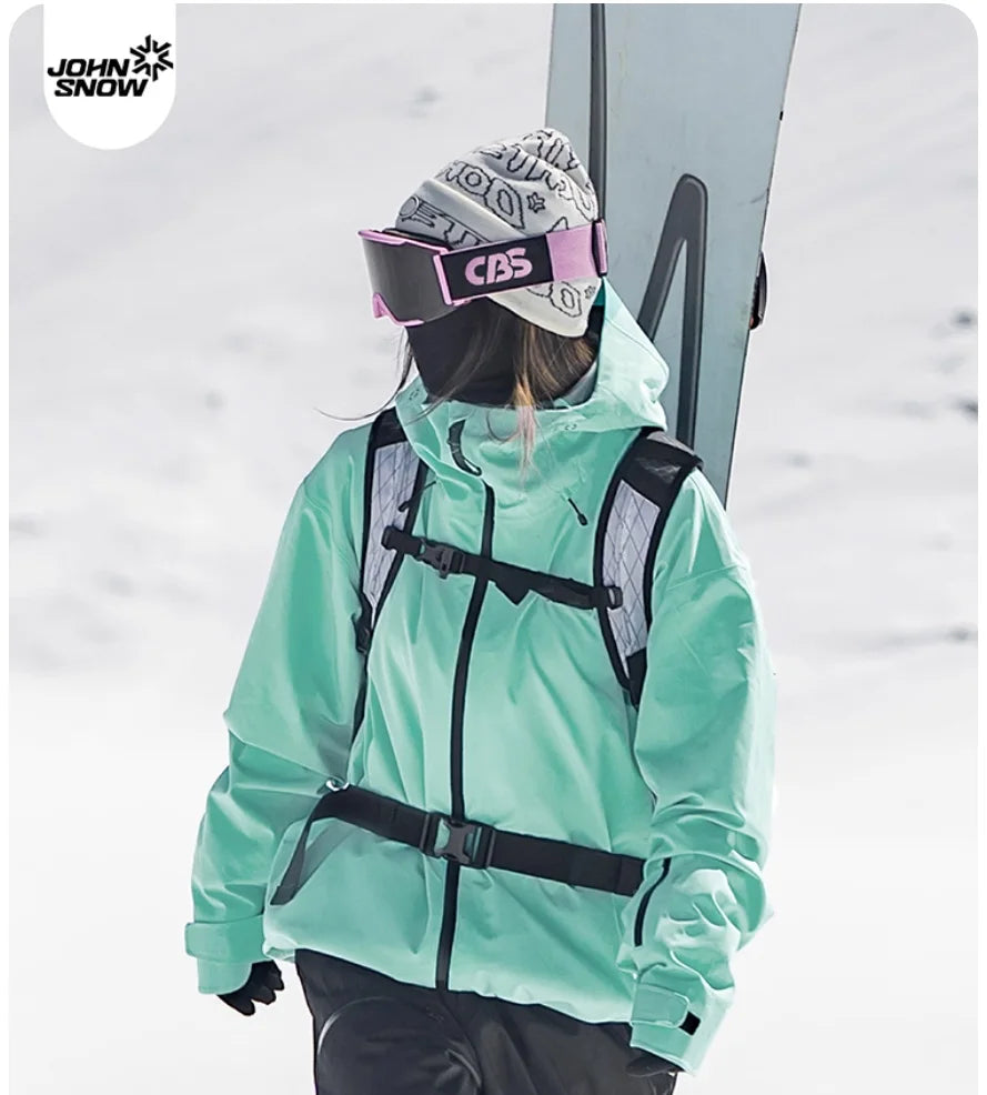 John Snow 2025 3L Ski Jacket & Pants Set Waterproof Snowboard Suit Thermal Winter Sports Gear with Fleece Lining for Men & Women