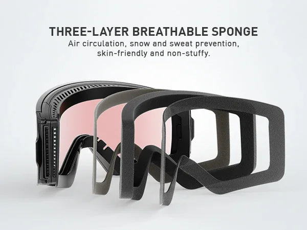 KAPVOE Outdoor Photochromic Ski Goggles Winter Snow Sports for Unisex Snow Glasses UV400 Anti-fog Magnetic Snowboard Glasses