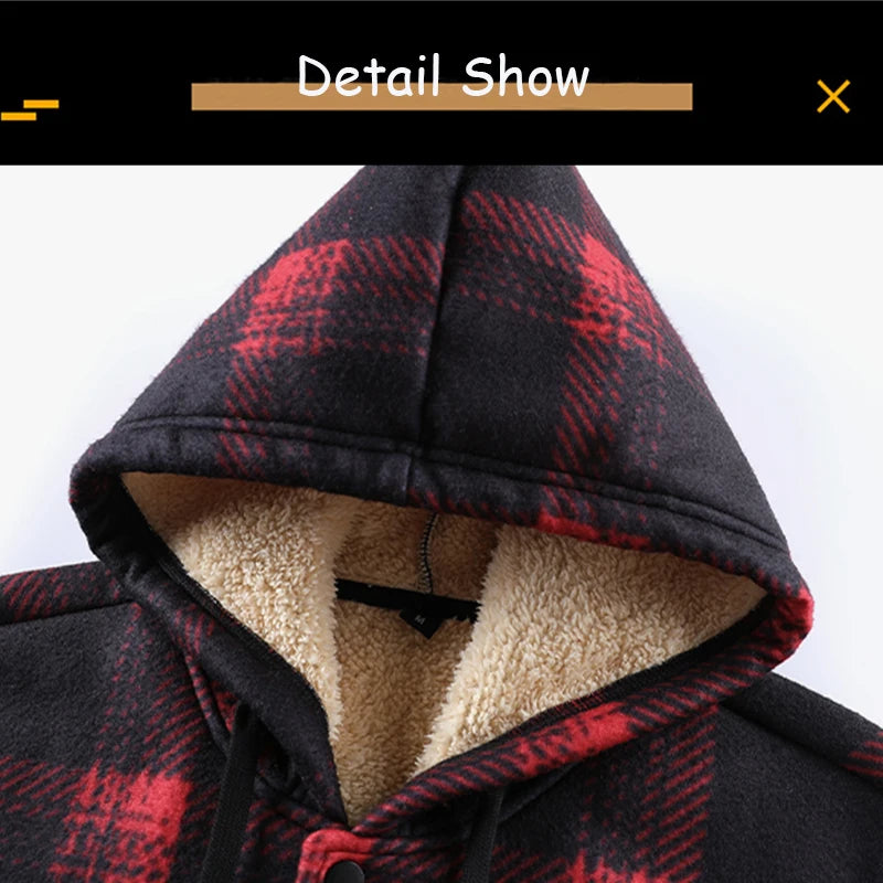 Spring Autumn Men Outdoor Leisure Windbreak Hooded Jacket Men Fleece Warm Solid Color Fashion Brand Jacket Coat Male Clothing