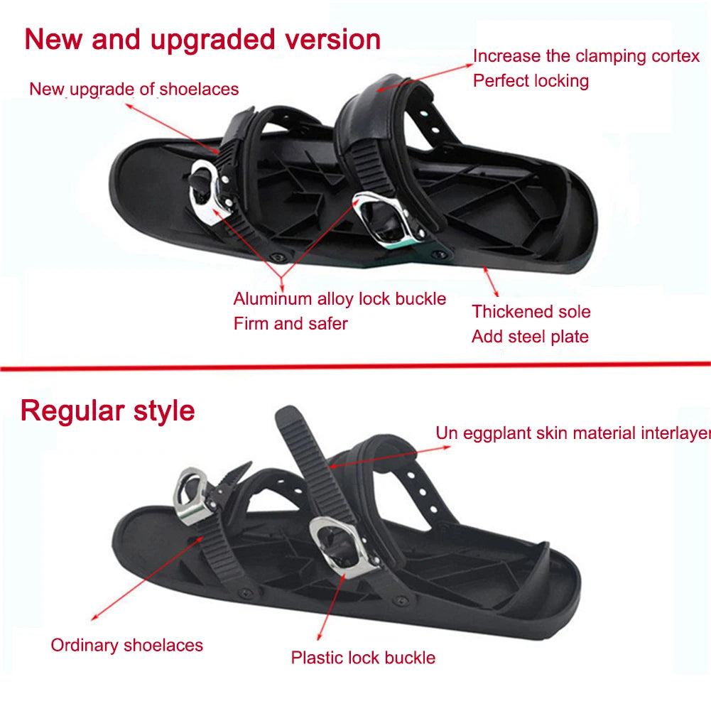 Mini Short Ski Skates Snowboard Boots Skiboards Adjuatable Short Snow Skateboard for Winter Outdoor Sports