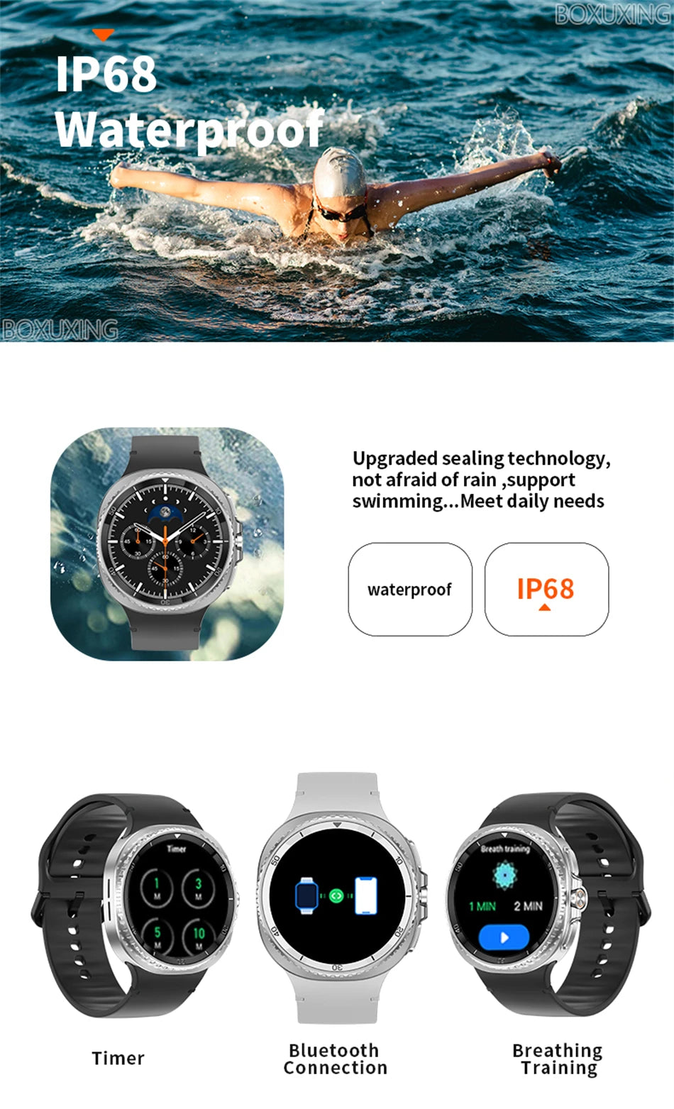2025 New For Galaxy Watch 8 Classic Smart Watch Men  GPS NFC Bluetooth call 47mm AMOLED Fitness Sport Tracker Health Smart Watch