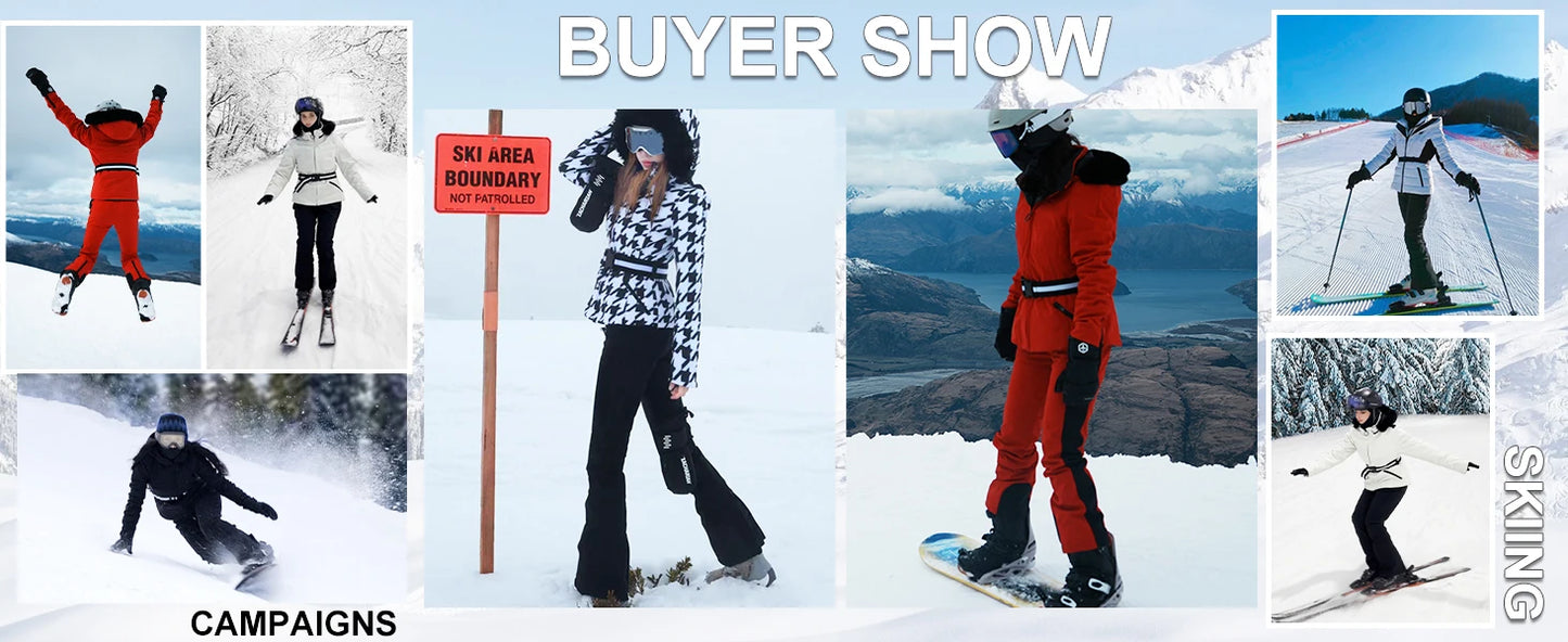 2025 GSOU SNOW Female Ski Pants Snow Slim Waterproof Insulated Windproof Winter Women Snowboard Pants Outdoor Sports Hiking Warm