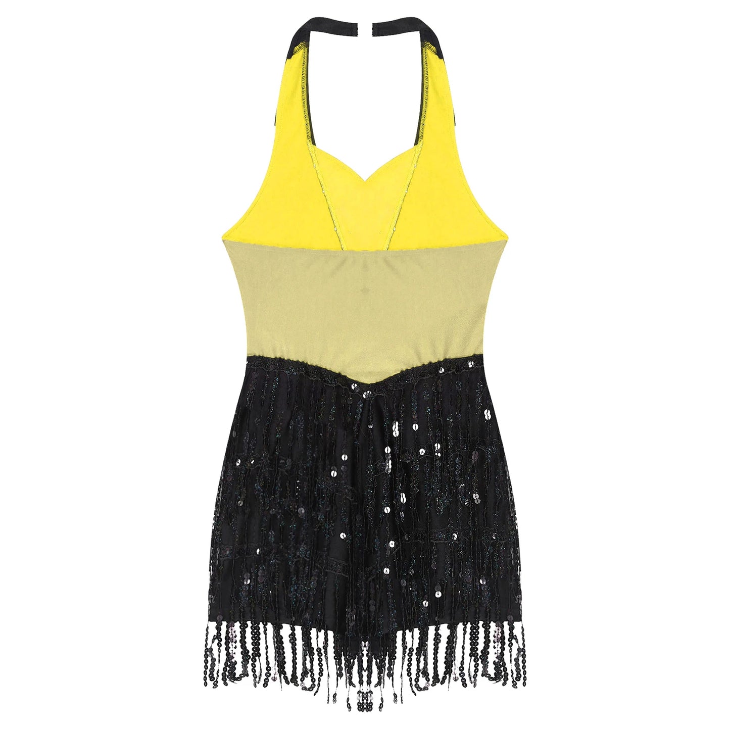 Women Modern Dance Dress Performance Costume Shiny Sequins Sleeveless Latin Jazz Tango Salsa Dance Leotard Bodysuit Dress Outfit