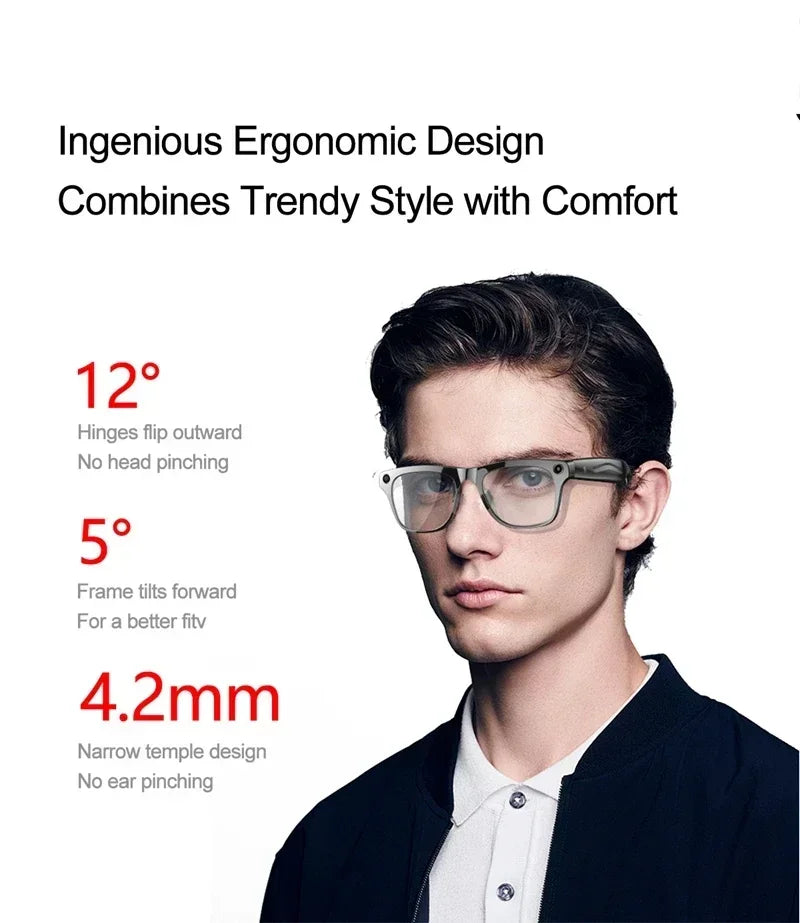 Lenovo 8K HD AI Smart Photochromic Glasses 4K Multifunctional Camera Bluetooth Call Voice Assistant Music Player Translate