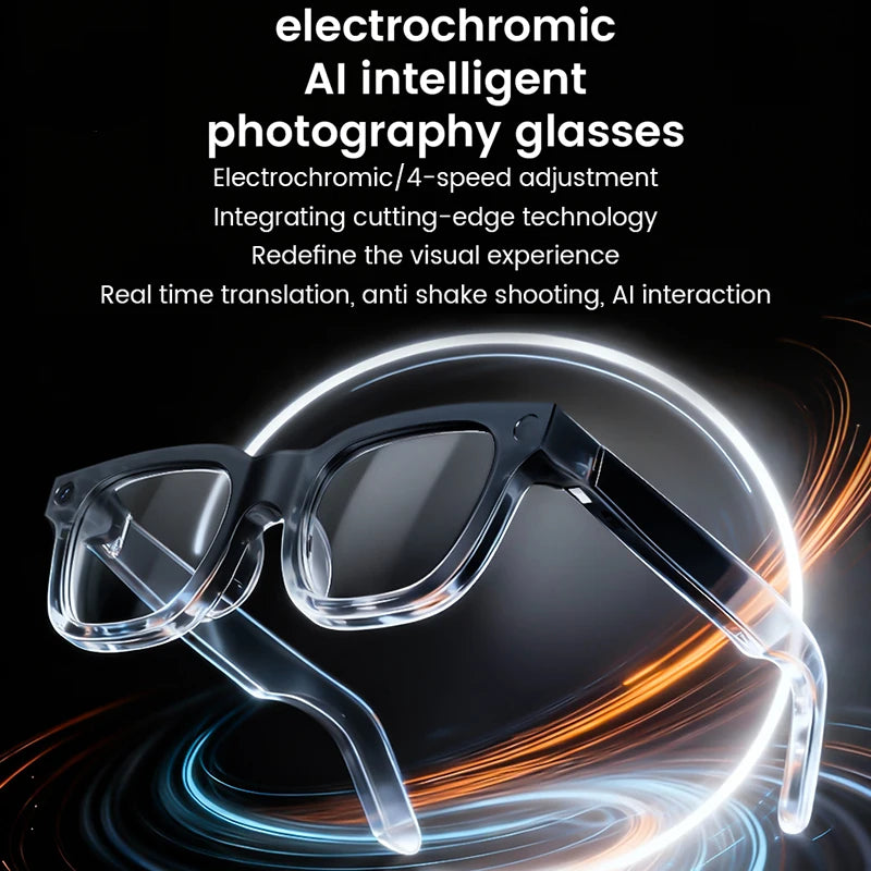 AI Smart Glasses 800W HD Camera 32 Million Interpolation Real-Time Translation AI Voice Assistant LED Flashlight  Music