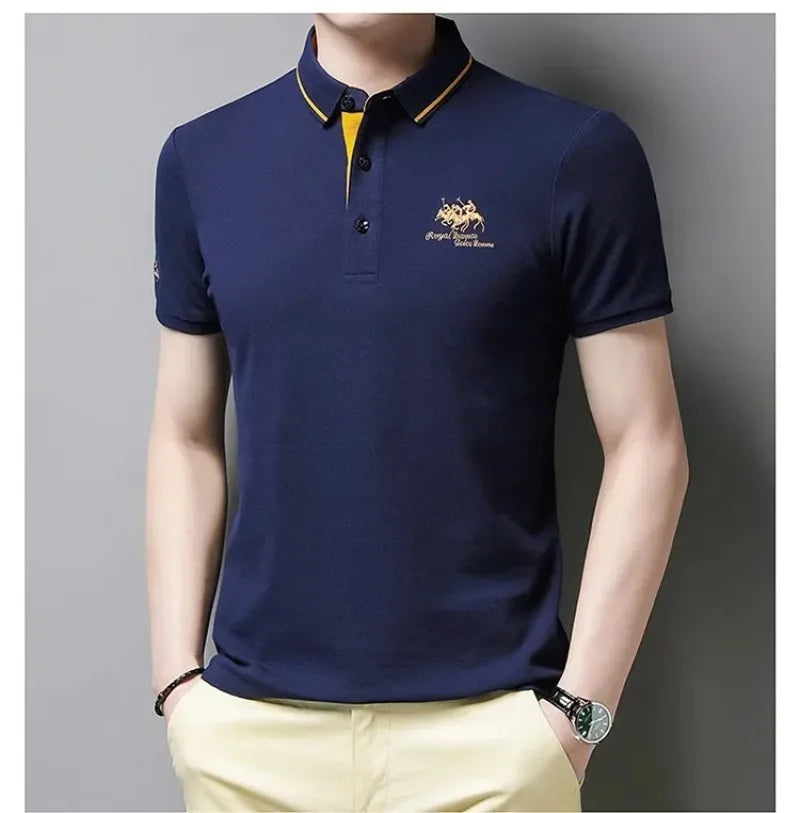 Summer Mens Short Sleeve Embroidered Polo Shirts Breathable Lightweight Shirt Luxury Top Casual Lapel T-shirt Men T Shirt Homme