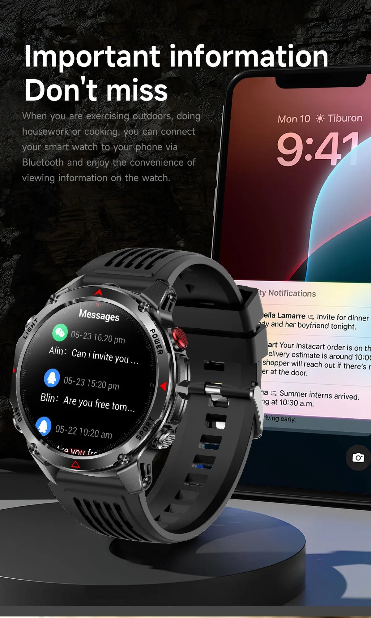 2025 New GPS Map Navigation Smart Watch Men Women Amoled Screen 3ATM Waterproof Sport SmartWatch Compass NFC BT Call Watches Men