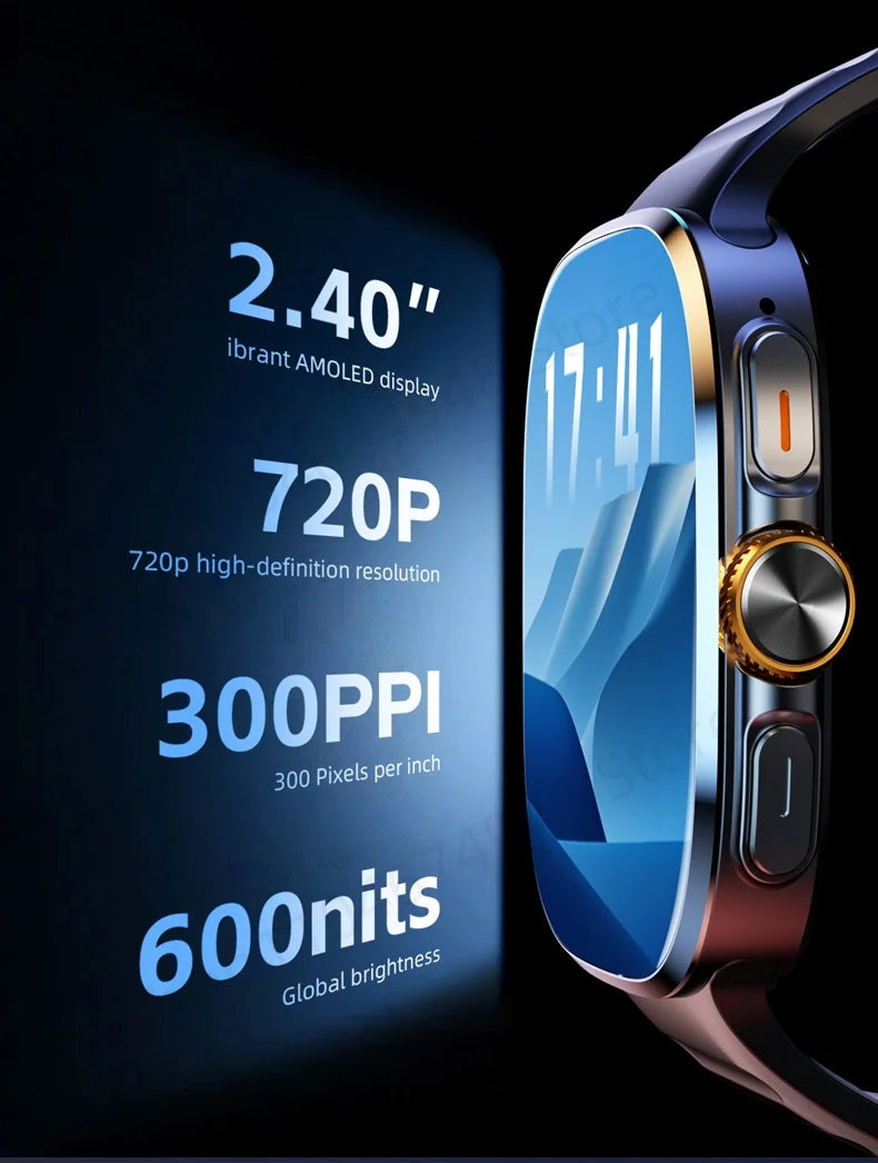 M99 Smart Watch Android 10.0 Smartwatch With Sim Card Rotary Camera GPS WIFI Compass 512GB Storage 2.4inch larger Amoled Screen