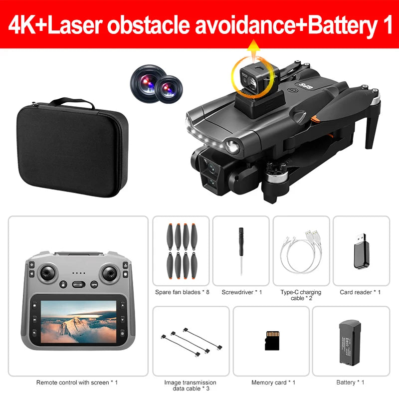 Original V198MAX GPS Drone 8K Professional Camera Aerial FPV Brush Laser Obstacle with Large Screen Remote Control Folding Dron