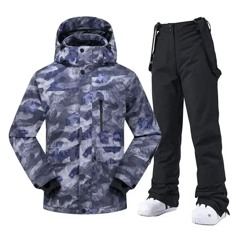 High Quality Men's Winter Waterproof Snowboard Jacket Pants Set Male Breathable Windbreak for Adults Ski Suits