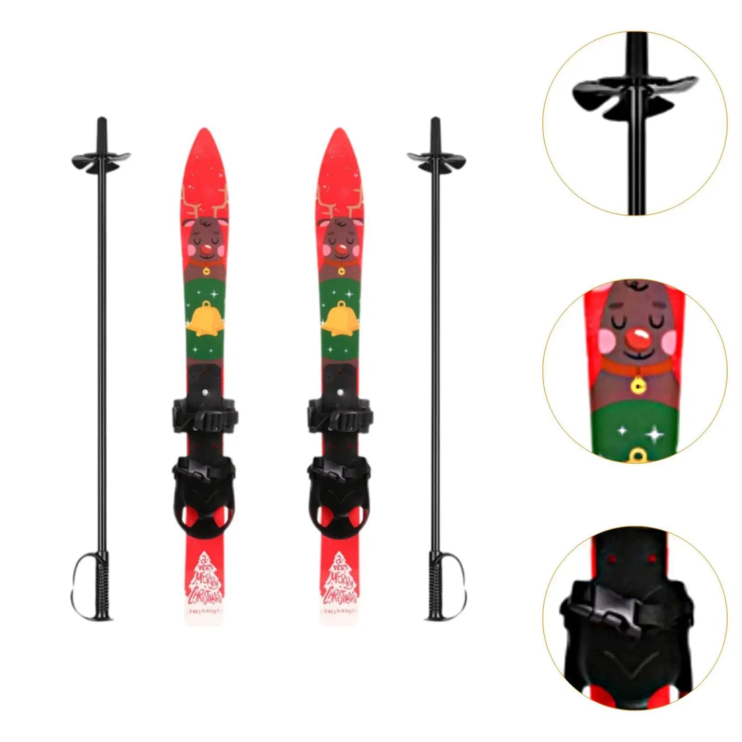 Snow Short Skis with Ski Poles with Bindings Snowboard Kids Outdoor Recreation Ice Skates Boys Girls Sporting Goods Skiboards