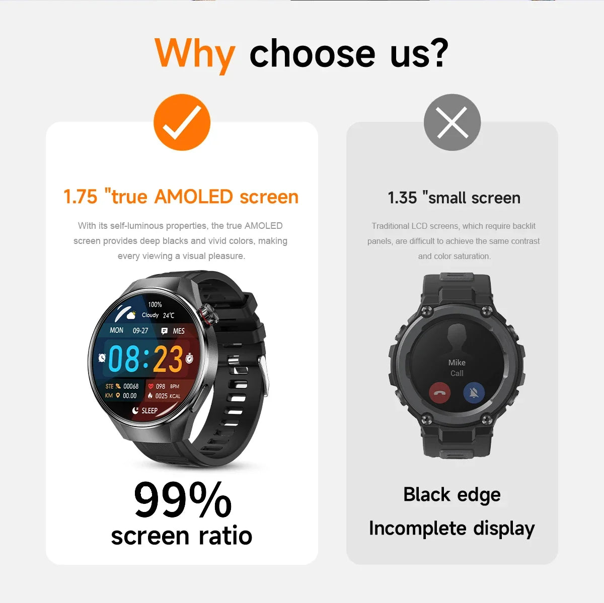 2025 New Originl Watch G5 PlUS Smart Watch 1.75" HD AMOLED Screen GPS track Heart Rate Bluetooth Call Compass Smartwatch for Men