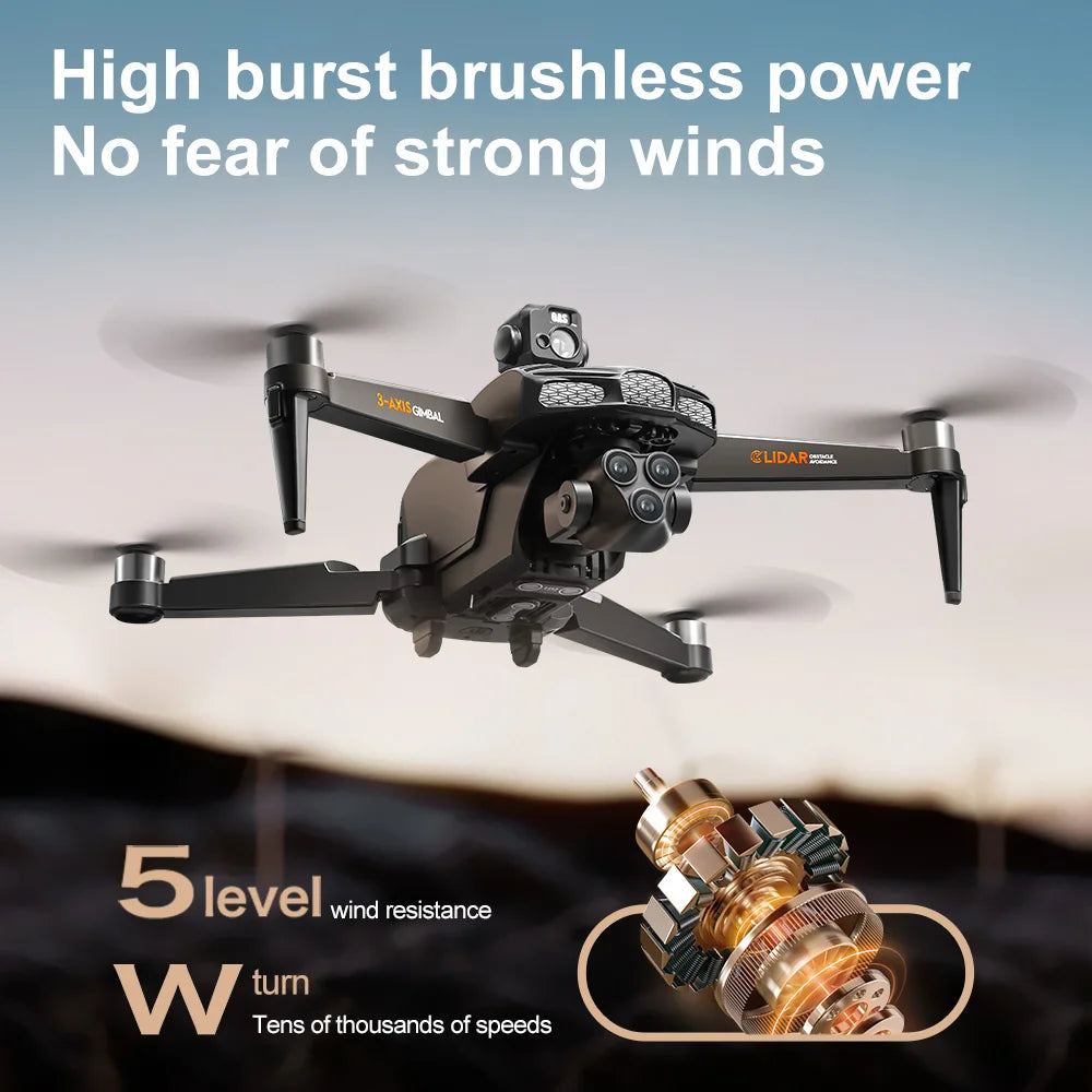 V668 GPS Drone 8K Professional 3-Axis PTZ HD Three Camera 5G WIFI FPV Dron Obstacle Avoidance Brushless Motor RC Quadcopter Toys