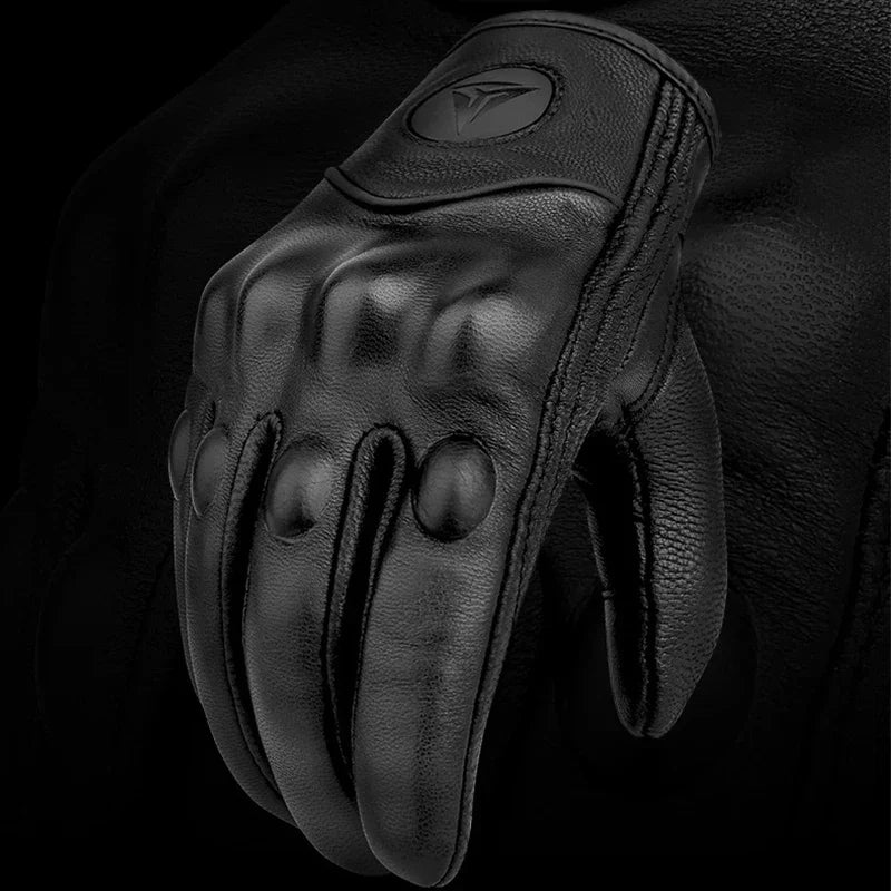 Mens Women 4 Season Driving Supertech Black/White Motorcycle Leather Gloves Racing Glove Motorbike Cowhide Race Bike Knight