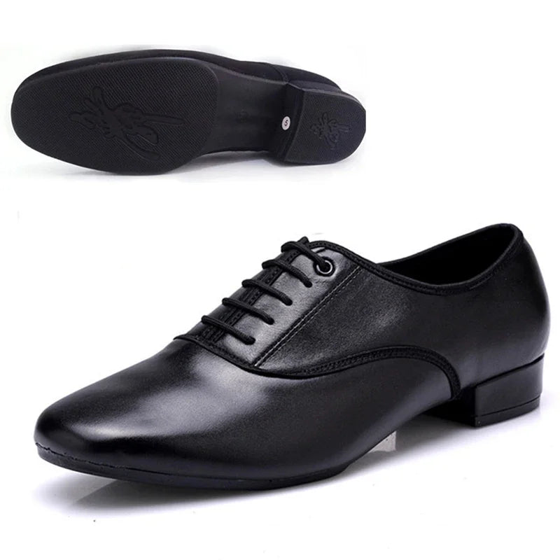 Leather Men Dance Shoes Sports Square Shoe for Men Adult Soft Dance Latin Shoes Modern Waltz Male Sneakers Increase
