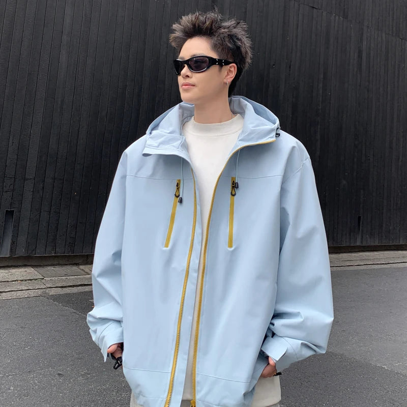 Gorpcore Waterproof Jacket Mens Couple's Ski Oversized Zipper Pocket Windbreaker Autumn High Quality Travel Camping Hooded Coats