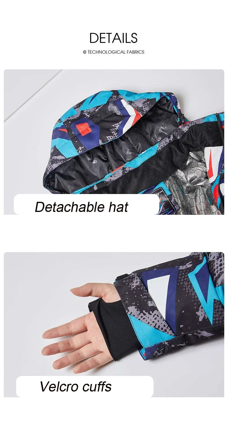 High Quality Men's Winter Waterproof Snowboard Jacket Pants Set Male Breathable Windbreak for Adults Ski Suits