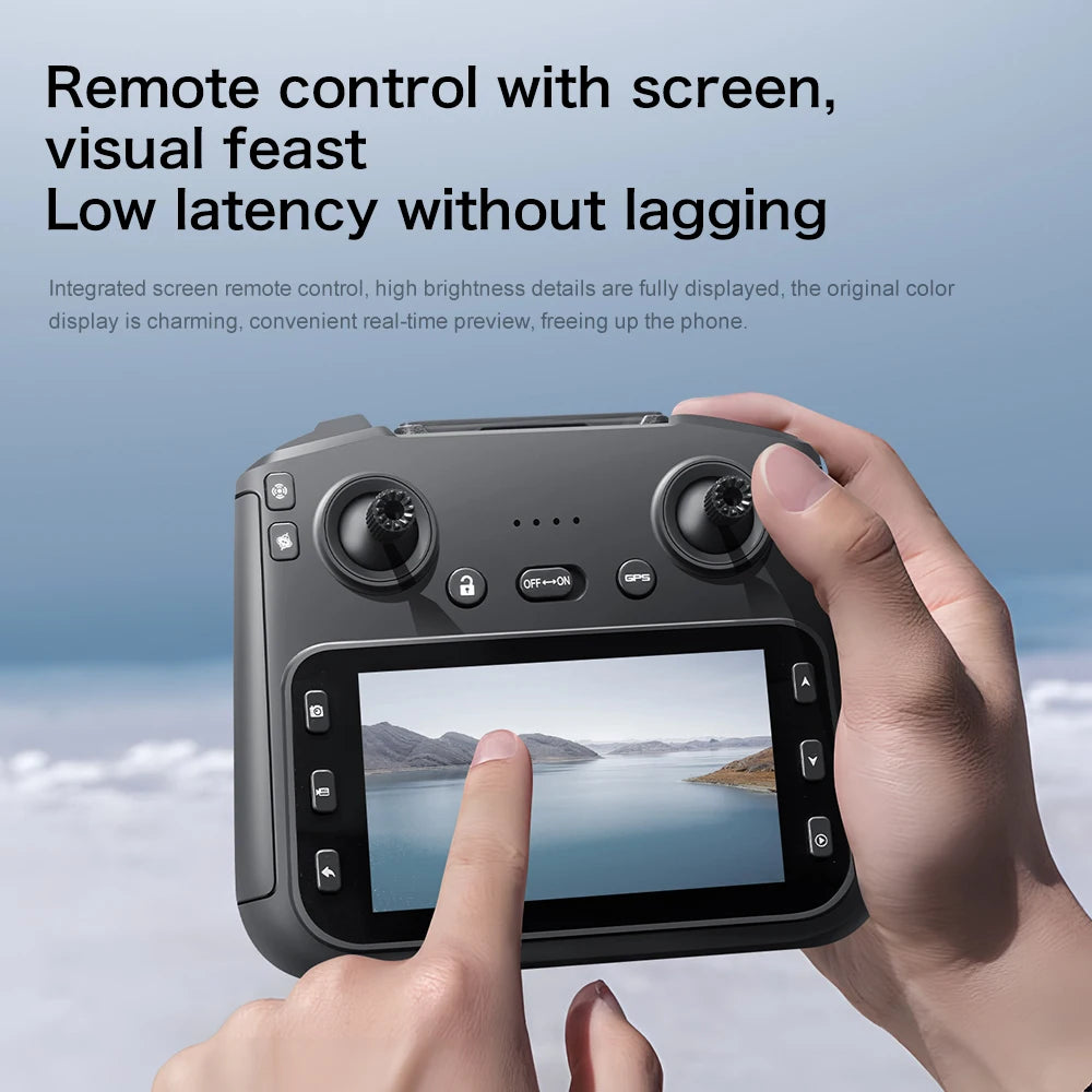 S-X1 MAX GPS Drone 4K Camera 3-Axis Gimbal EIS 5KM Digital Transmission Brushless Motor Quadcopter with 4.5" Screen Remote 231g