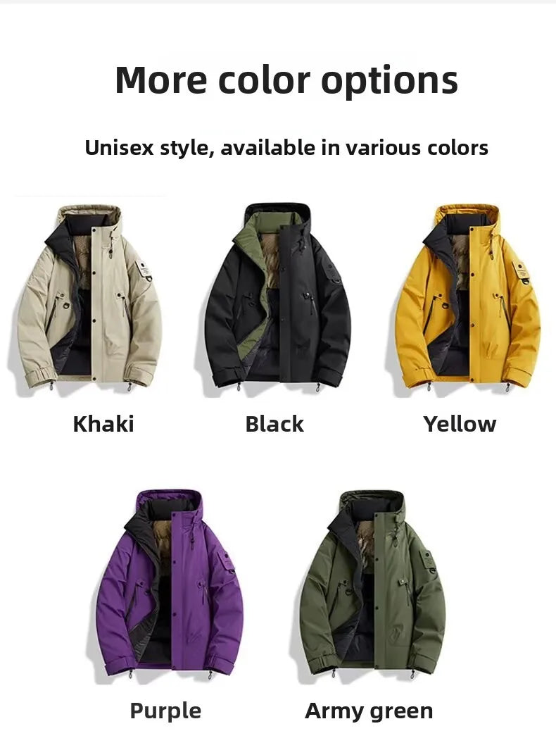 2025 New Men's Winter Coat Thickened and Warm Loose Cotton Jacket Outdoor Ski Jacket Padded Jacket