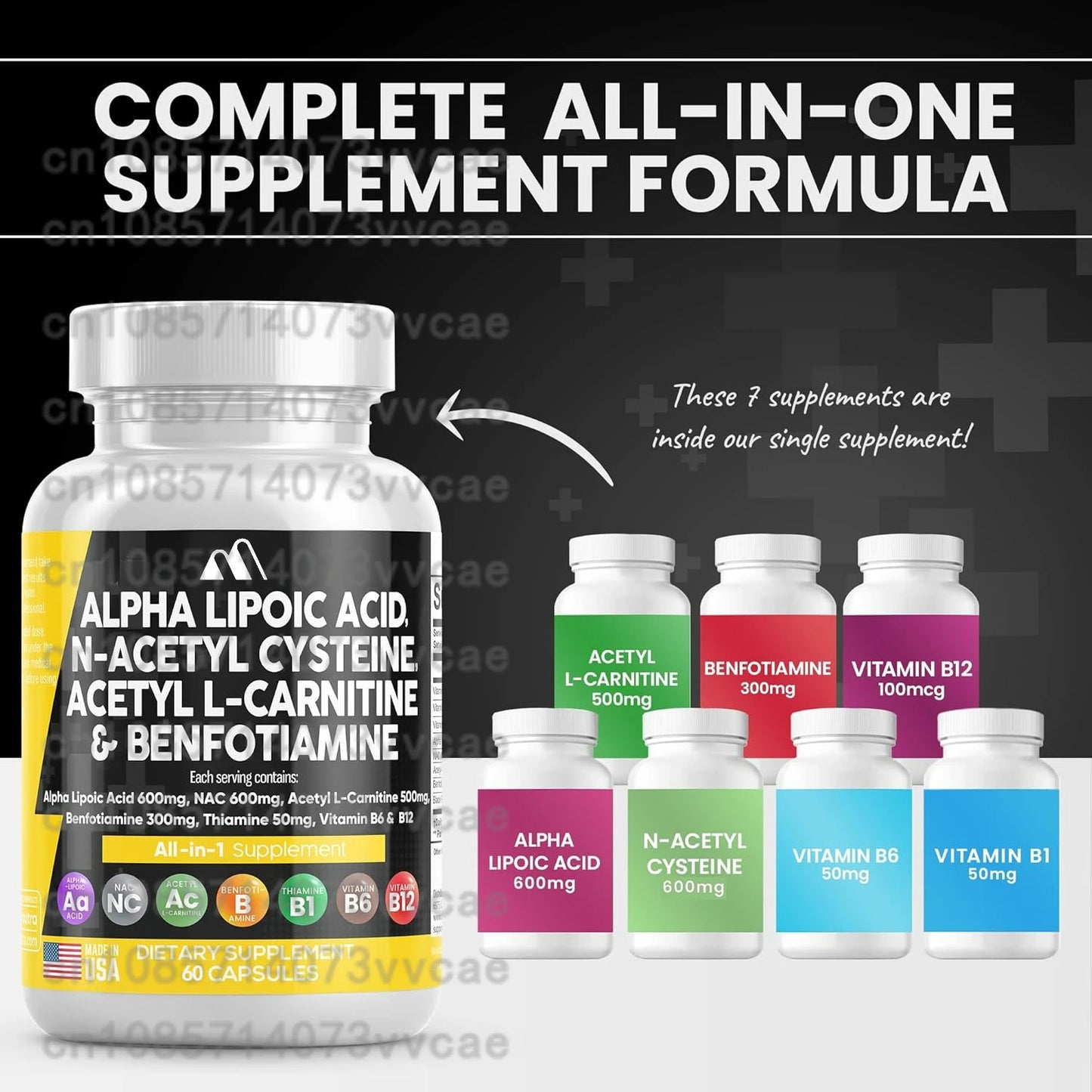 Alpha Lipoic Acid 600mg - Promotes Nervous System Health, Blood Circulation, Cardiovascular Support, Brain Health 60 Capsules