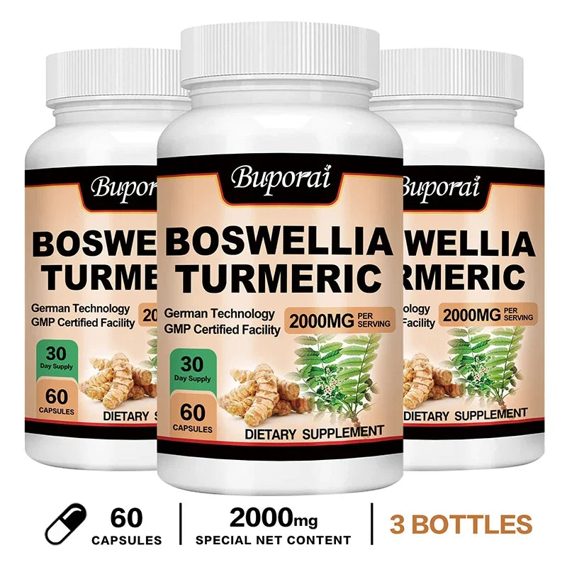 Boswellia Turmeric - Joint Health Supplement, Antioxidant, Helps with Back, Knees & Hand Discomfort