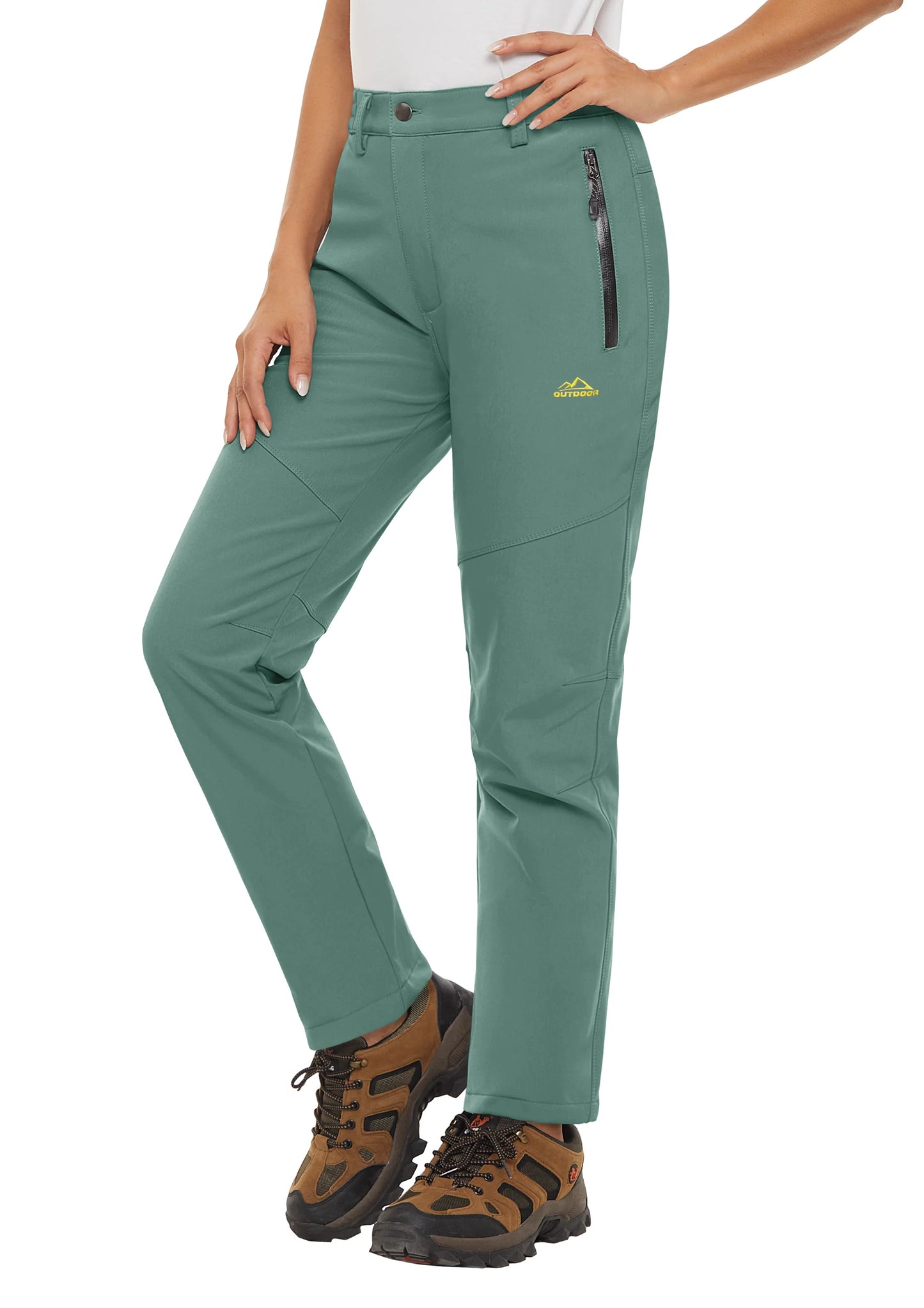 MAGCOMSEN Women's Ski Pants Winter Fleece Lined Waterproof Warm Snow Trekking Hiking Pants Outdoor Trousers Female