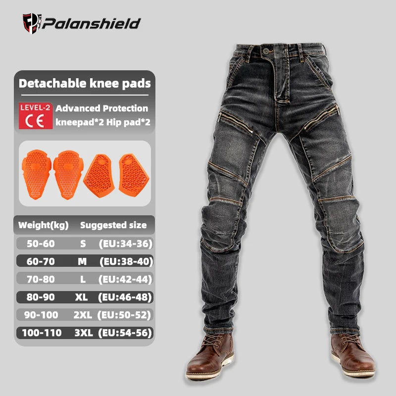 Men Moto Jeans Motorcycle Pants Protective Gear Touring Motorbike Trousers Motocross Pants CE Protective Gear Stretch Jeans