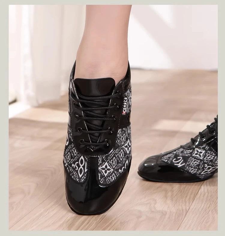 Latin Dance Shoes Women/Men Ballroom Tango Modern Dance Sneaker Adults Jazz Training Lace-Up Dancing Shoes