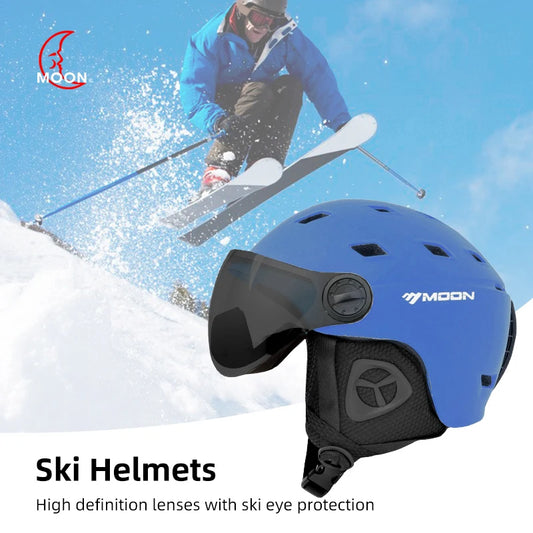 MOON-Professional Ski Helmet for Adult and Youth, Universal for Skateboard, Snowboard, Snow Equipment, Warm, Winter