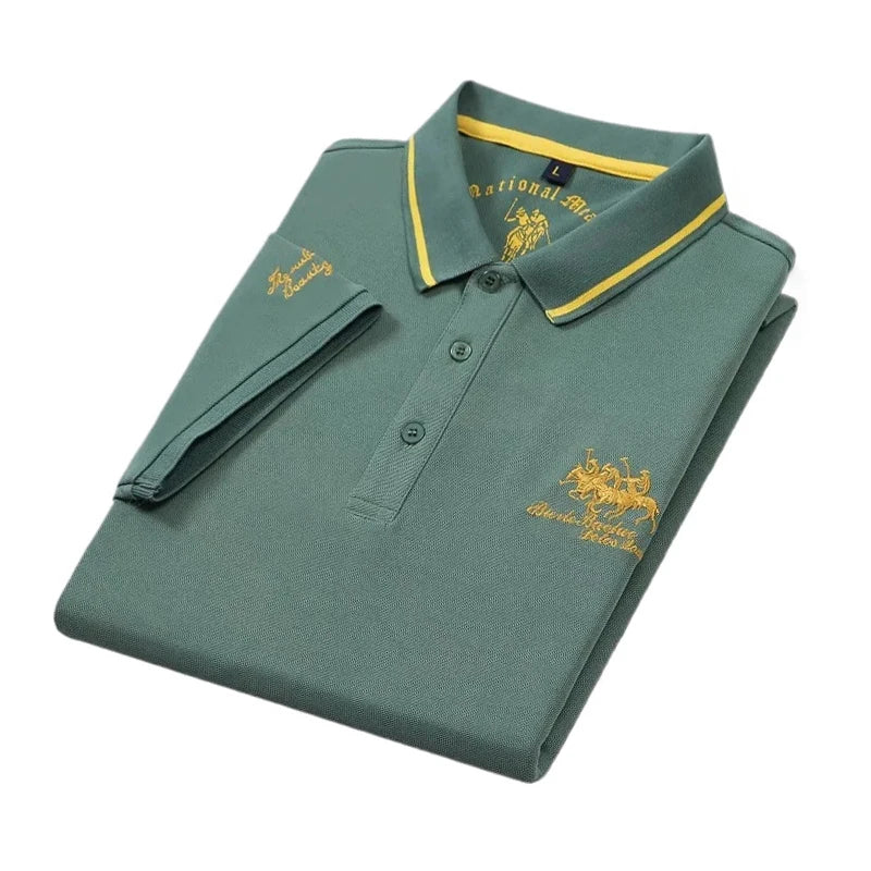 Summer Mens Short Sleeve Embroidered Polo Shirts Breathable Lightweight Shirt Luxury Top Casual Lapel T-shirt Men T Shirt Homme