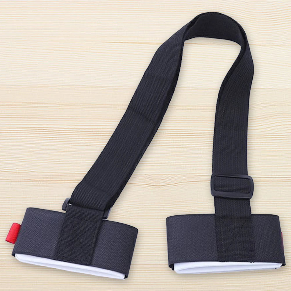 Nylon Skiing Pole Shoulder Hand Carrier Adjustable Lash Handle Straps Buck Hook Loop Protecting Black Nylon Ski Handle Strap Bag