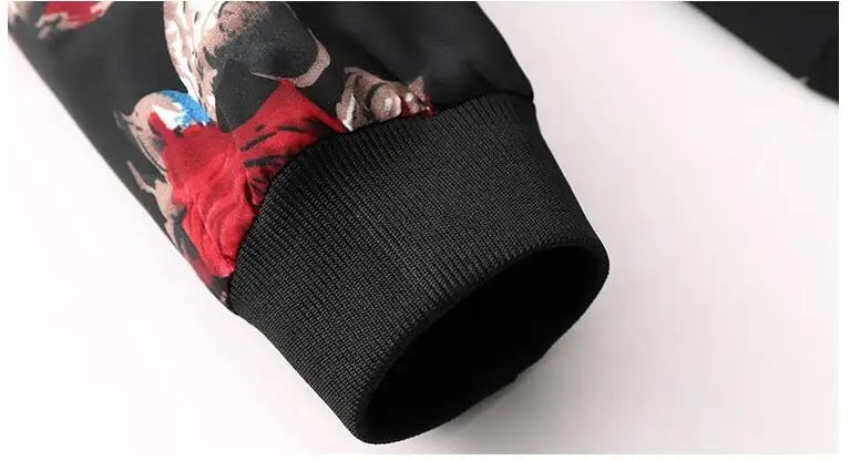 New Men Long Sleeved Baseball Collar Casual Sports Jacket Fashion Male Daily High Street Flower Coats
