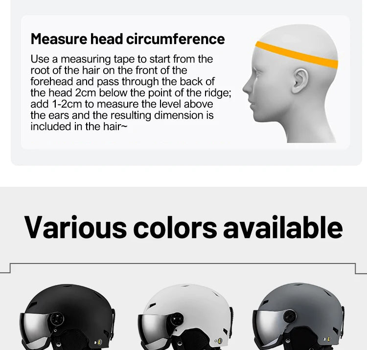Eastinear Ski Helmet Ski Goggles Helmet Integrated Warm and Anti-collision Outdoor Ski Safety Equipment for Adults and Children