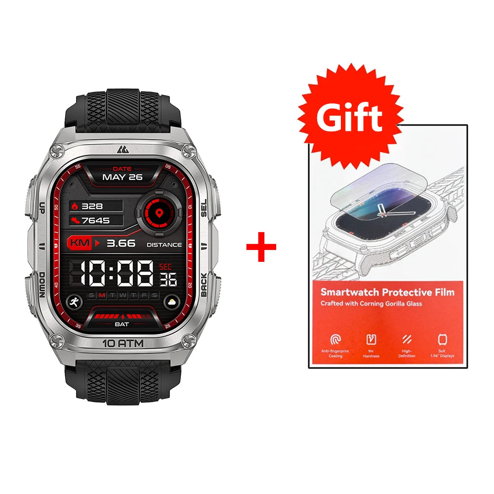 KOSPET Tank M4 Smart Watch for Men Stainless Steel 6-Sat GPS Offline Maps 100M Waterproof 24/7 Health Monitor for Android iOS