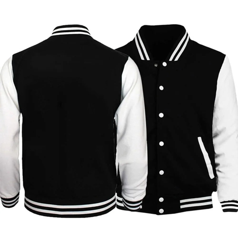 2025 New Arrival Fashion Fleece Casual Baseball Uniform Cotton Spliced Regular Rib Sleeve Brand Clothing Bomber Jacket Men S-XXL