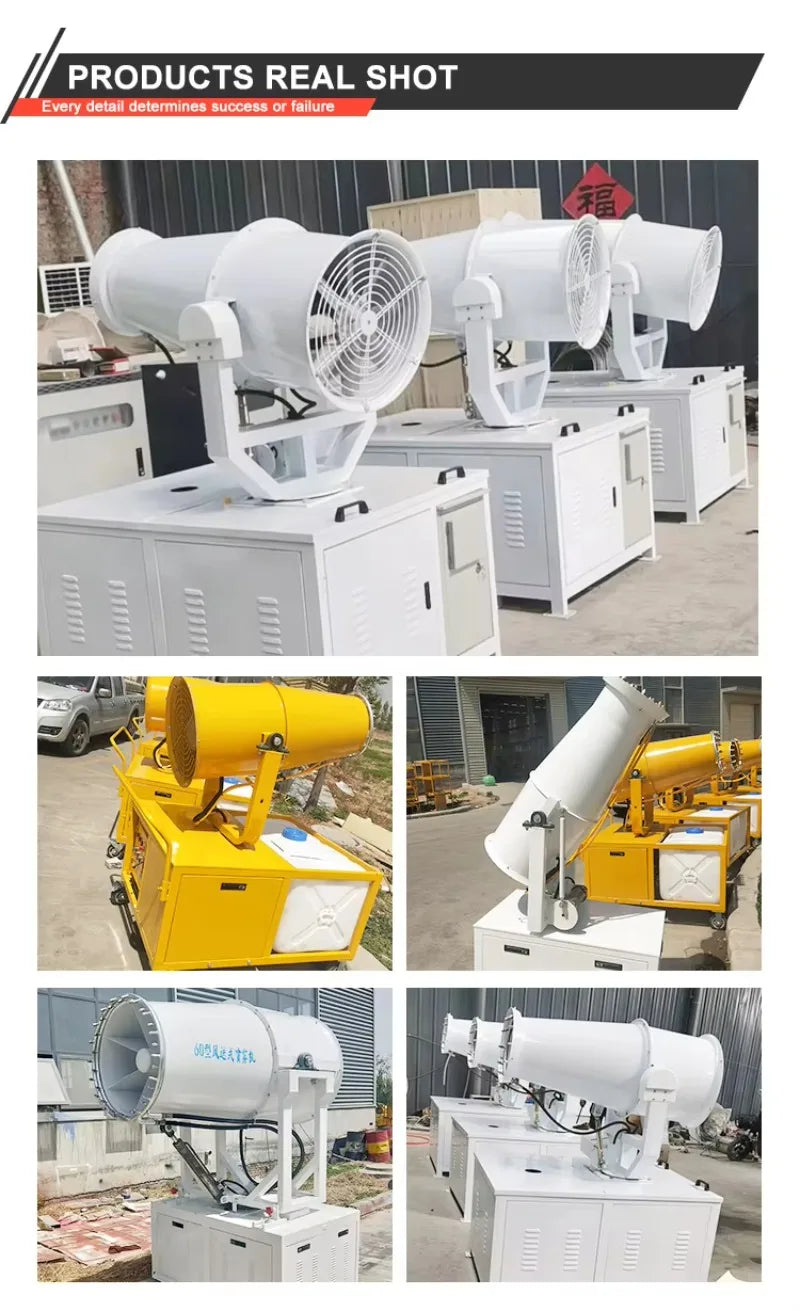 High Safety Engine Gear Fog Cannon | CE ISO Certified Dust Suppression Equipment for Mining, Ash Unloading & Waste Disposal