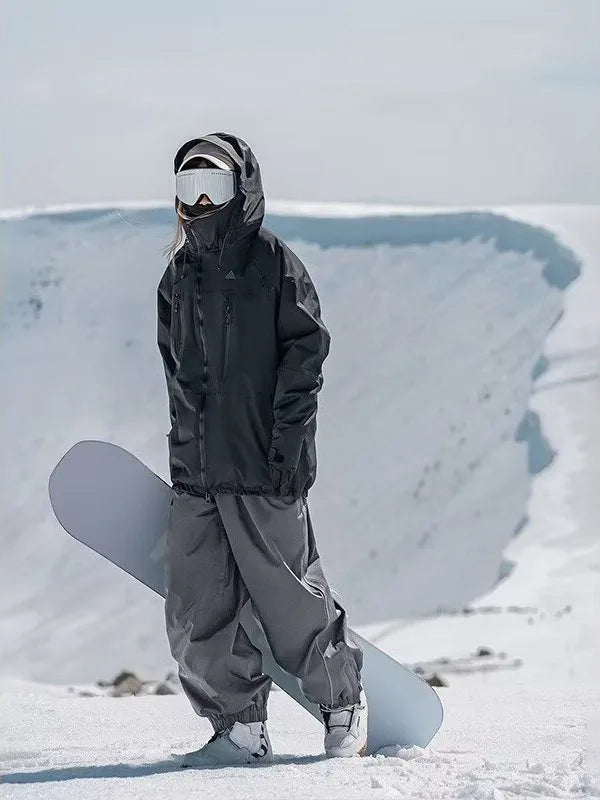 Ski Pants Men's Women's Single Board Waterproof Loose Fit Wear Resistant Professional Double Board Ski Pants
