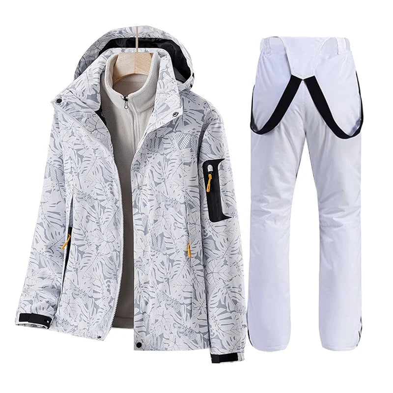 Women Ski Jacket+Pants Winter Warm Windproof Ski Suit Female Snowboard Snow Coat Trousers Outdoor Sports Camping Brand Ovearalls