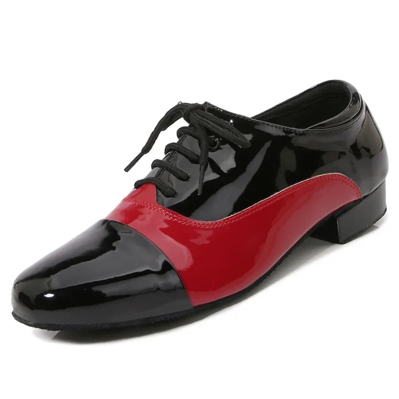 Men's Latin Dance Shoes, Classic Black and White Men's Dance Shoes, Modern Dance Performance Competitions, Sports Shoes
