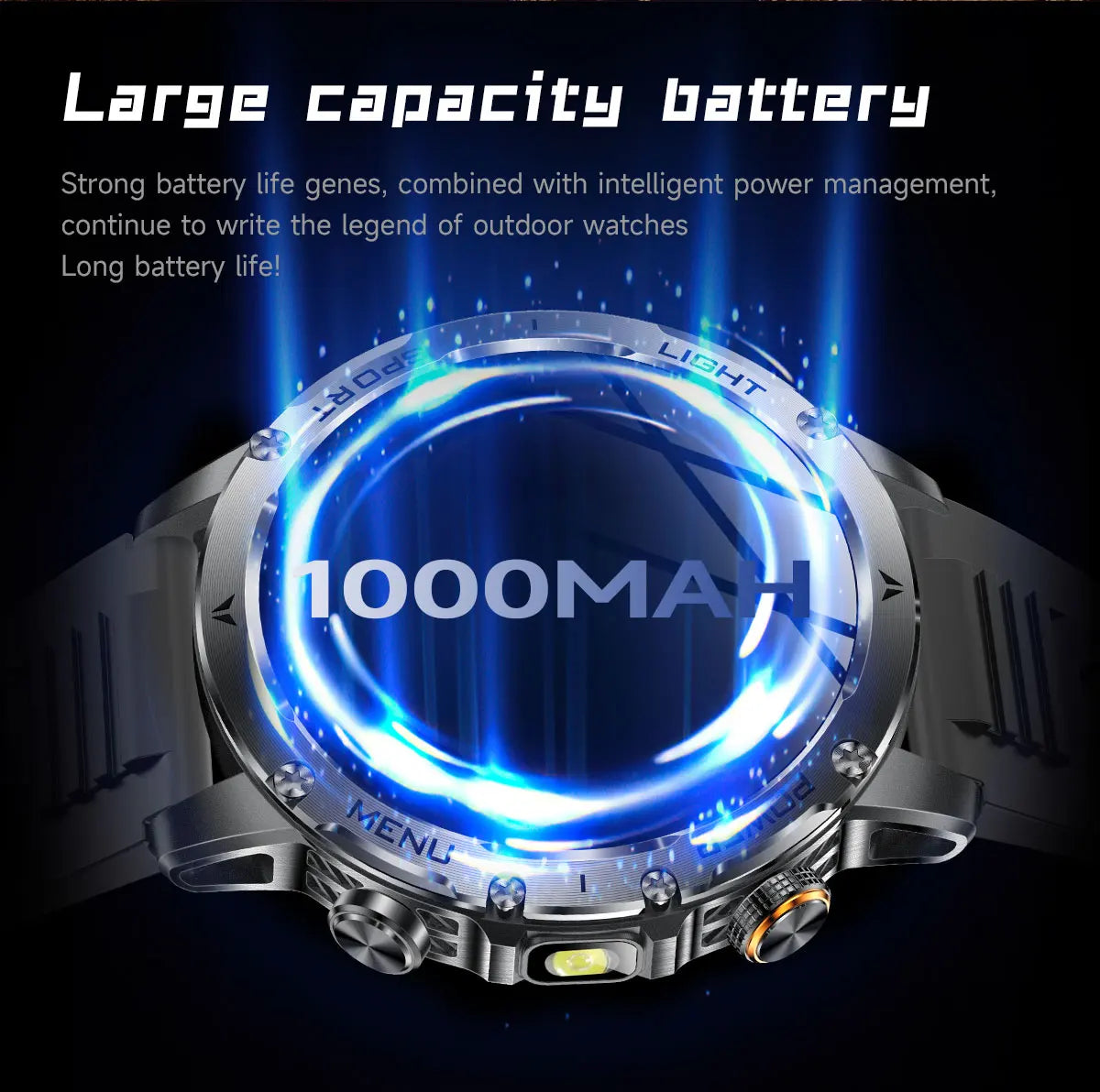 2025 Men 1.7-inch AMOLED Screen Smart Watch 1000mAh Battery Heart Rate Bluetooth Call NFC GPS Tracker Sports Fitness Watches New