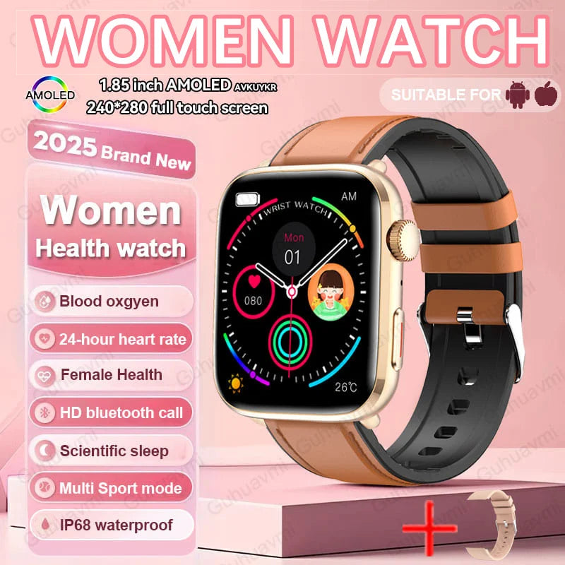 2025 New Women Men AI Smart Diagnosis Watch HRV+PPG Blood Pressure Heart Rate Health Monitor IP68 NFC Fashion Sports Smartwatchs