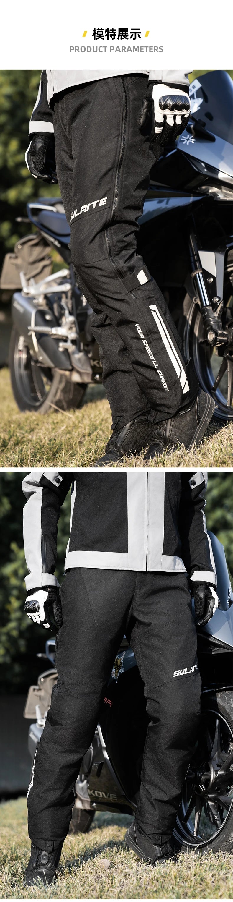 Winter Warm Motorcycle Riding Pants Quick Release Windproof Anti-Fall Wear-Resistant Motorcycle Pants for Riding