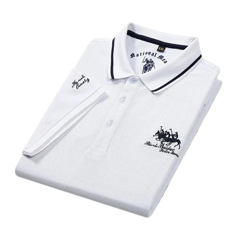 Summer Mens Short Sleeve Embroidered Polo Shirts Breathable Lightweight Shirt Luxury Top Casual Lapel T-shirt Men T Shirt Homme
