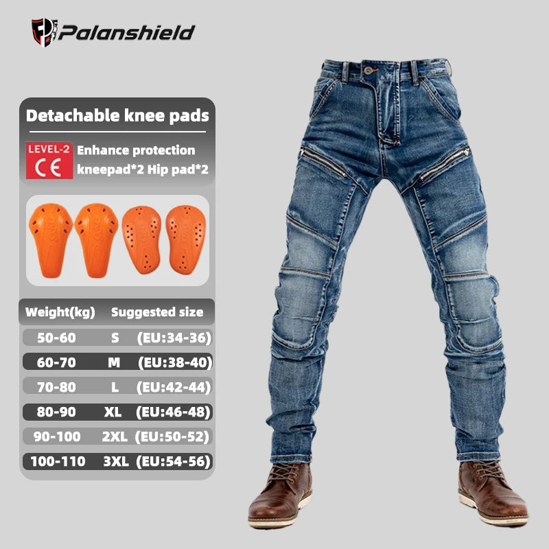Men Moto Jeans Motorcycle Pants Protective Gear Touring Motorbike Trousers Motocross Pants CE Protective Gear Stretch Jeans