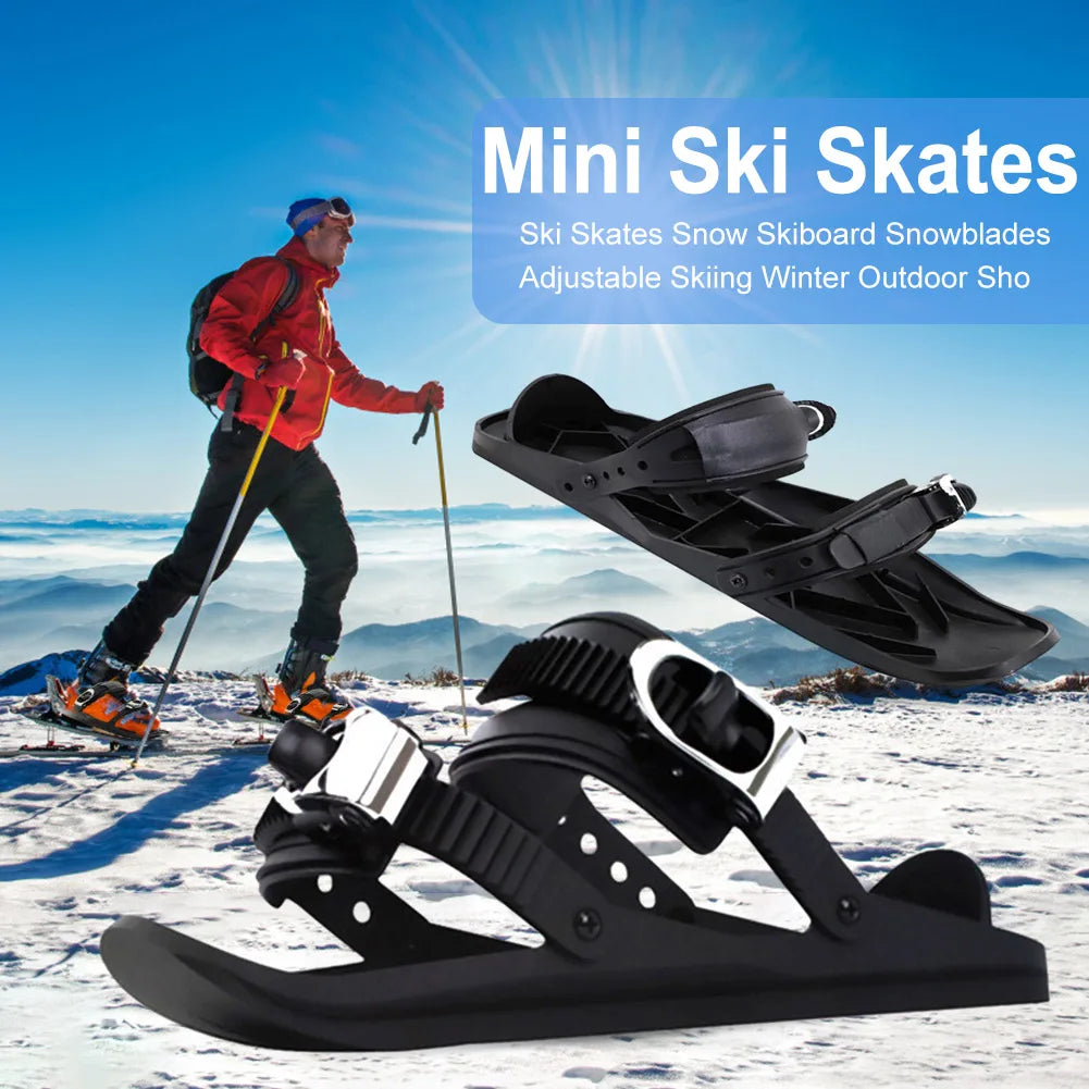Mini Short Ski Skates Snowboard Boots Skiboards Adjuatable Short Snow Skateboard for Winter Outdoor Sports