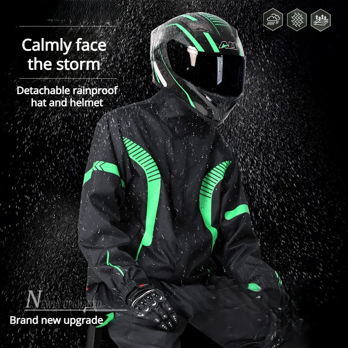 2026 New Model Motorcycle Raincoat Suit  Raincoat Set For Motorcycle Riding Clothing Against Heavy Rain Reflective Raincoat